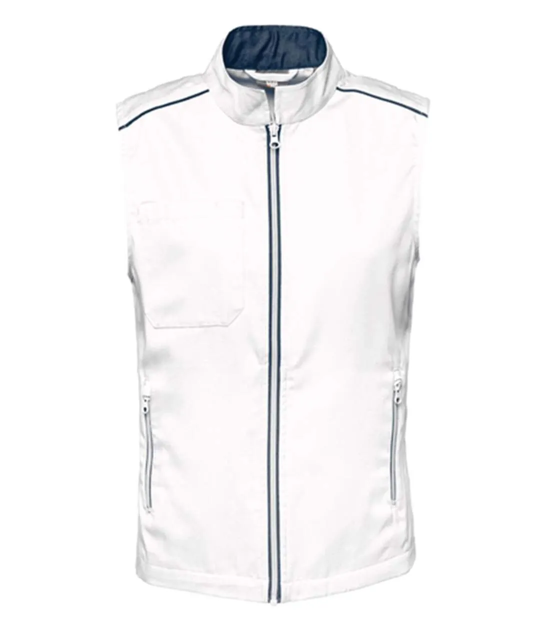 Gilet sans manches DayToDay - Femme - WK6149 - blanc et bleu marine