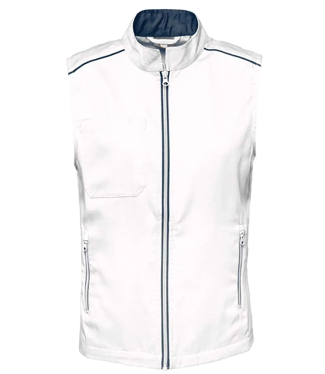 Gilet sans manches DayToDay - Femme - WK6149 - blanc et bleu marine