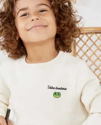 Hoodie enfant Texte et picto brodés personnalisé