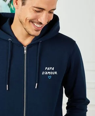 Hoodie homme Papa d'amour brodé