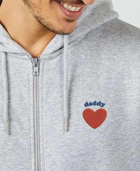 Hoodie zippé homme Daddy coeur