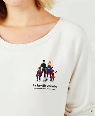 Hoodie zippé homme Famille super-héros de face