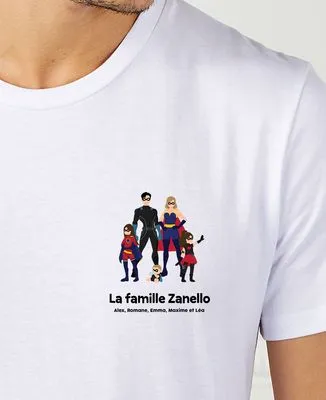 Hoodie zippé homme Famille super-héros de face