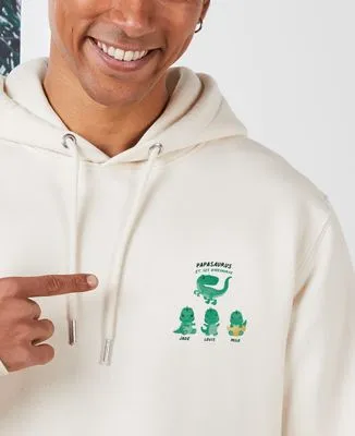 Hoodie zippé homme Papasaurus et ses dinosaurus personnalisé