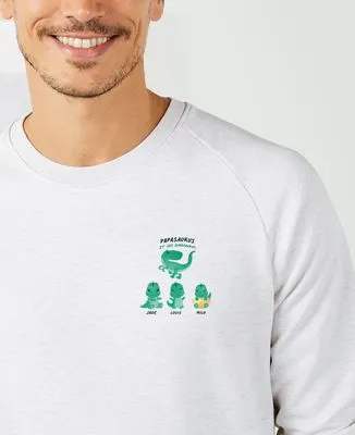 Hoodie zippé homme Papasaurus et ses dinosaurus personnalisé