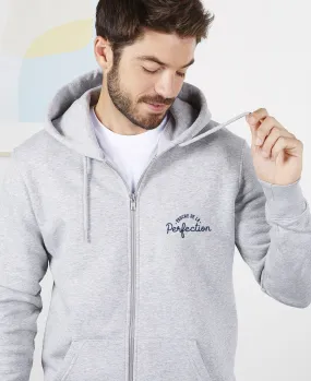 Hoodie zippé homme Proche de la perfection (brodé)