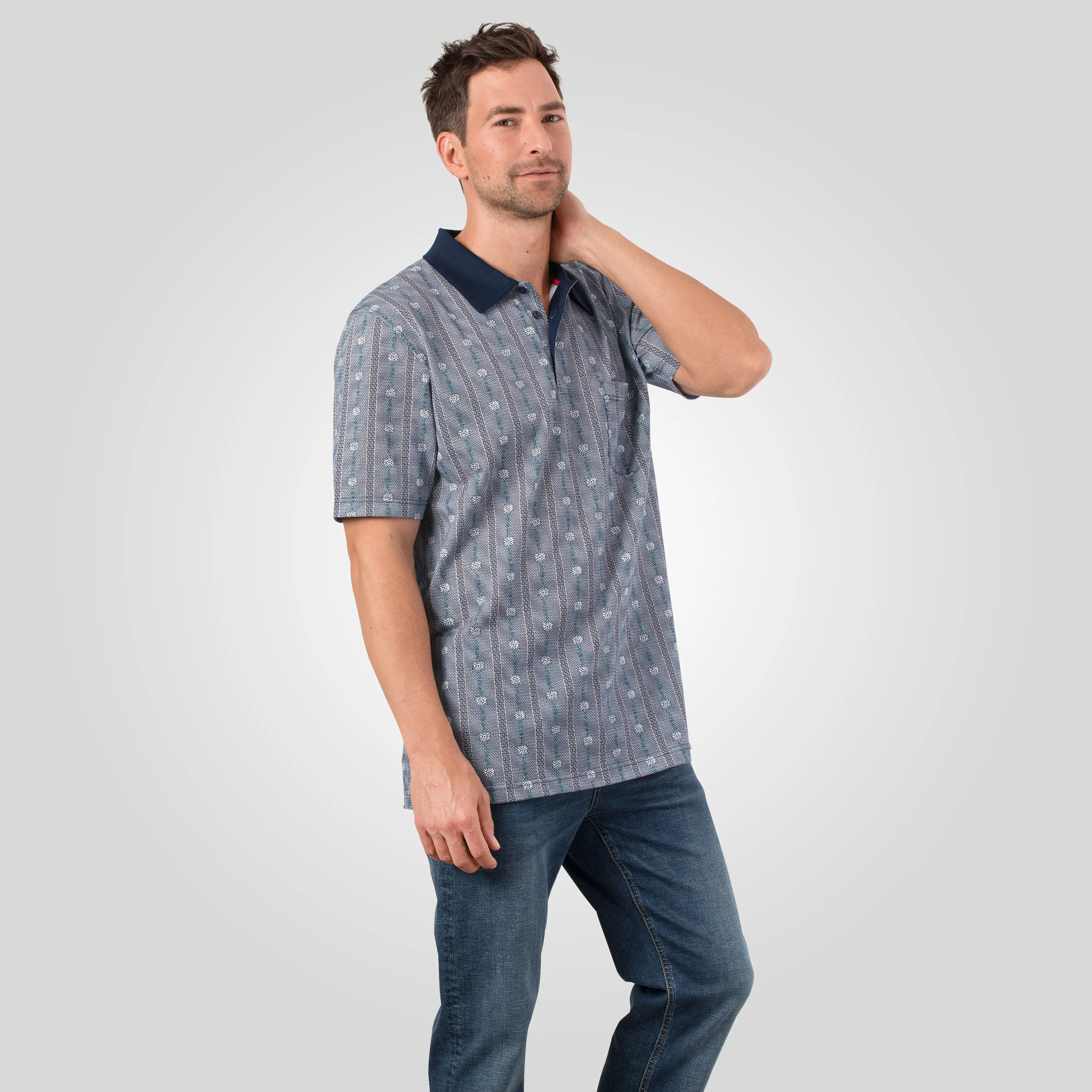 ISA polo-shirt Edelweiss pour homme ⋆ Lehner Versand