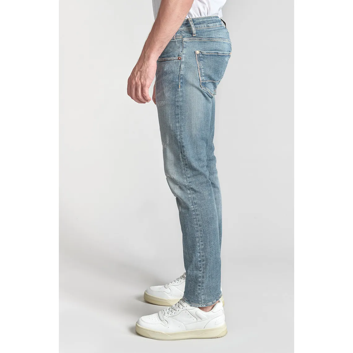 Jeans ajusté stretch 700/11, longueur 34 bleu en coton Tony | 3 Suisses