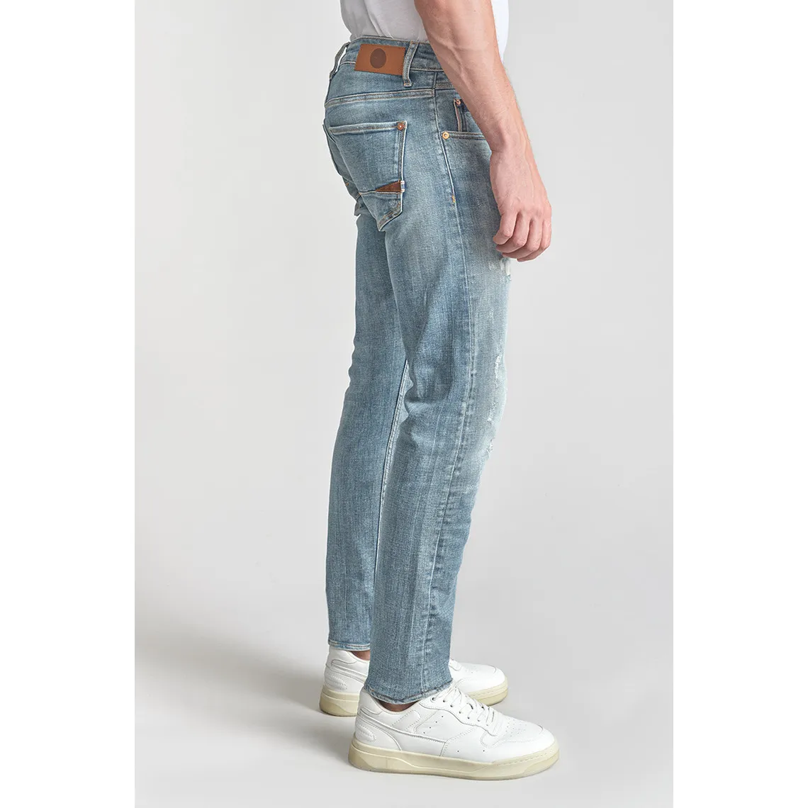 Jeans ajusté stretch 700/11, longueur 34 bleu en coton Tony | 3 Suisses