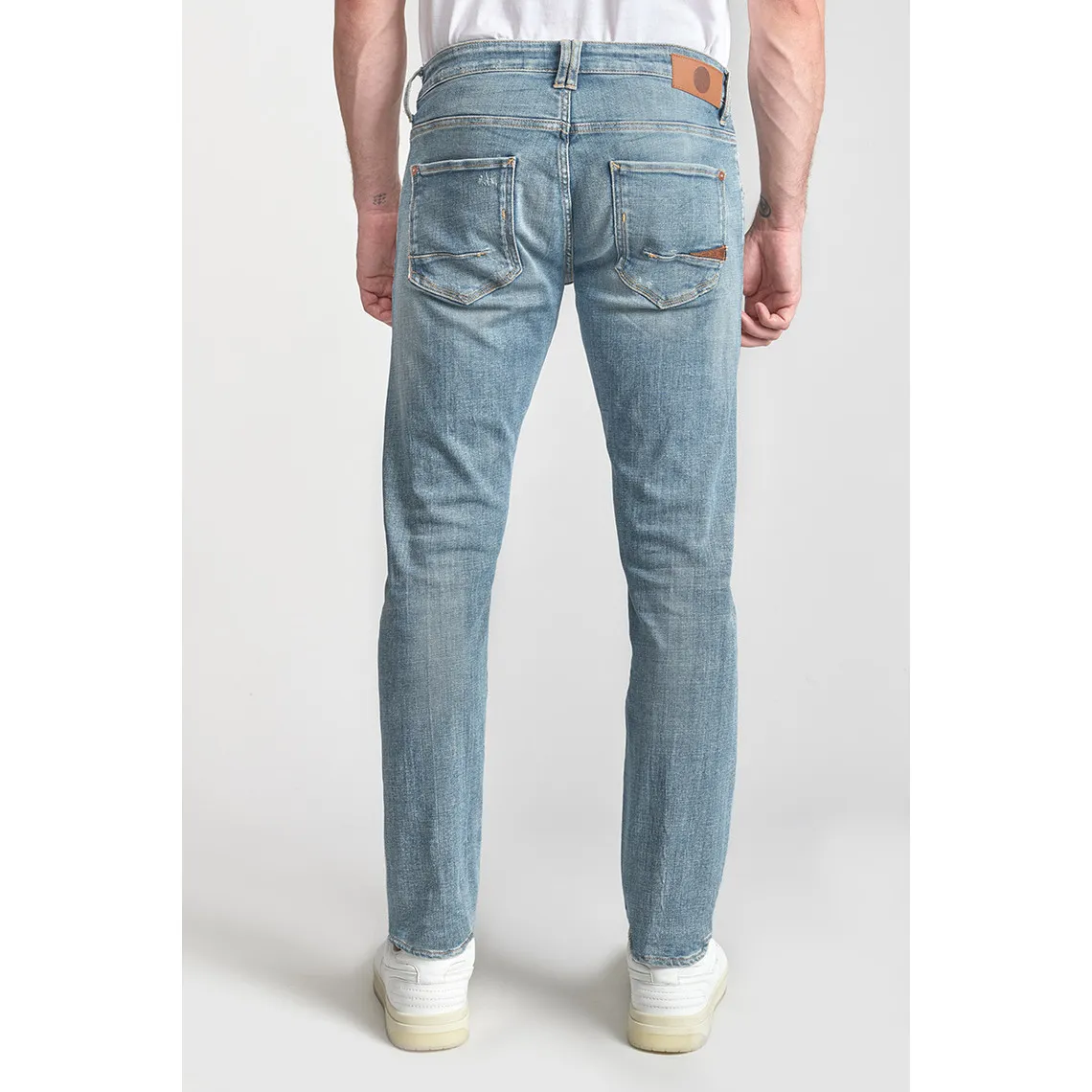 Jeans ajusté stretch 700/11, longueur 34 bleu en coton Tony | 3 Suisses