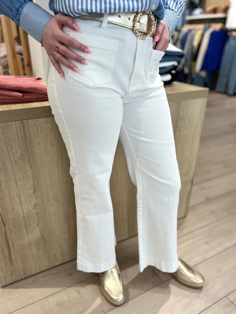 Jeans blanc wide leg GASPARETTE - Prêt à porter femme Cléstyle Couleur Blanc 36 à 60 38