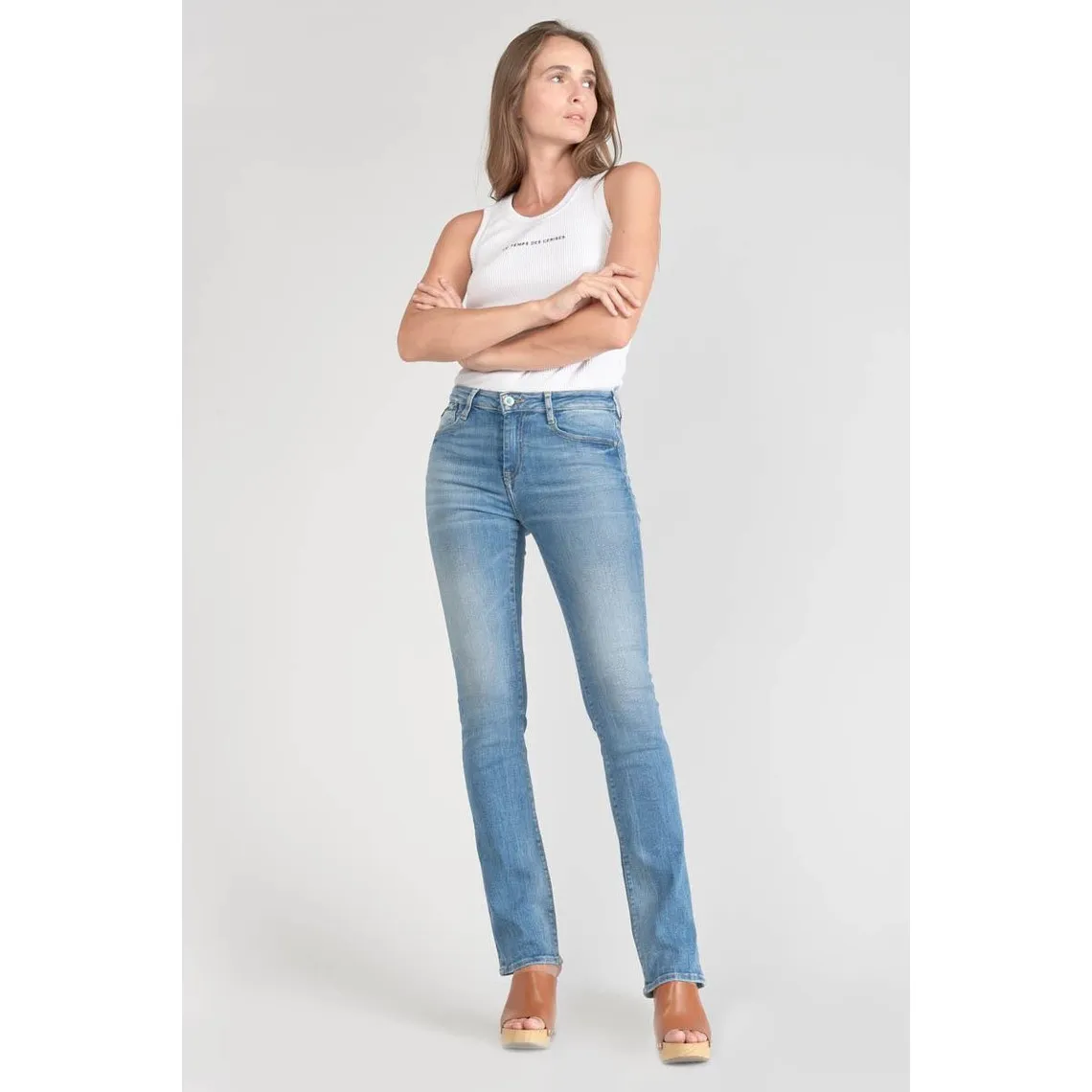 Jeans bootcut POWER bootcut, longueur 34 bleu en coton Bree | 3 Suisses