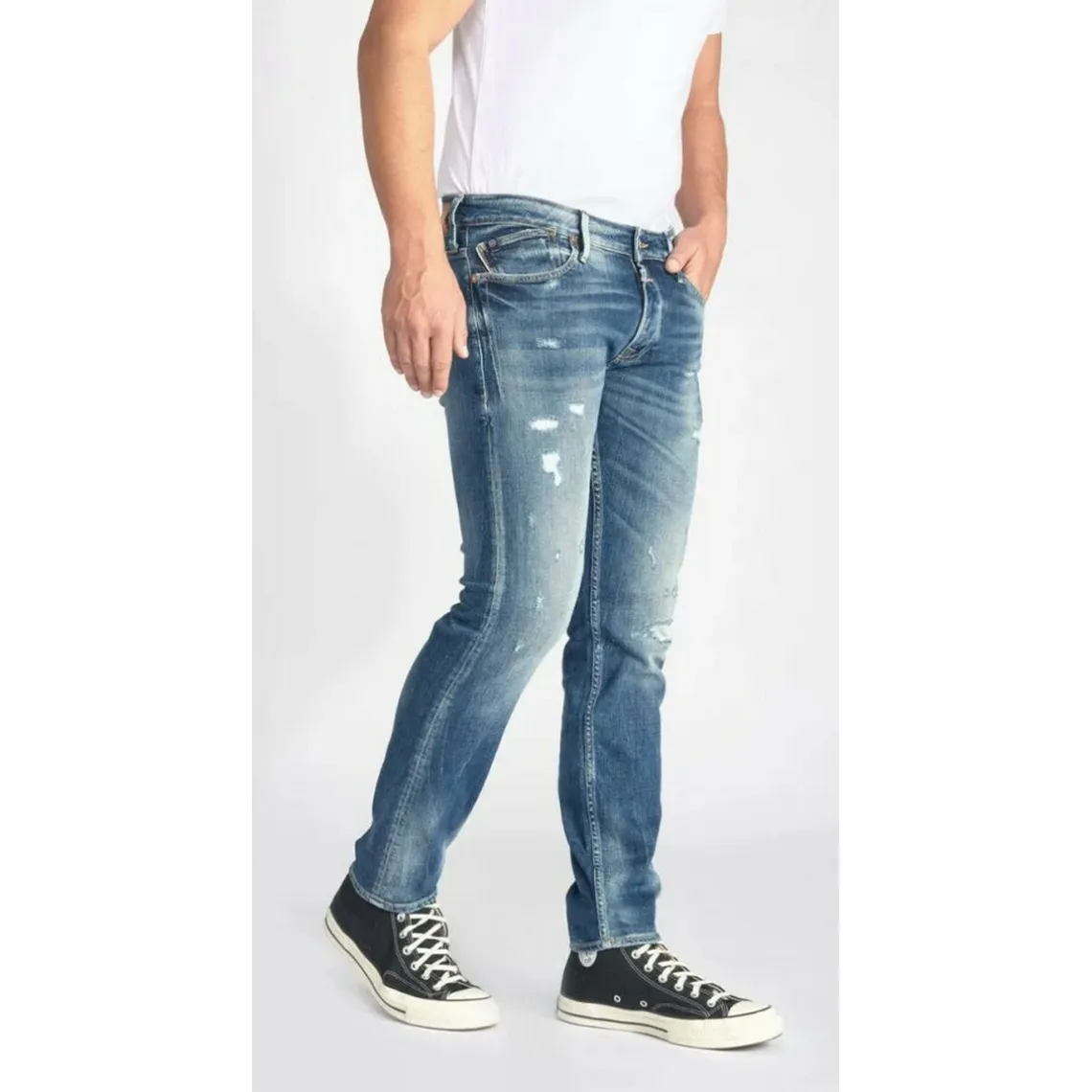 Jeans slim stretch 700/11, longueur 34 bleu en coton Zack | 3 Suisses