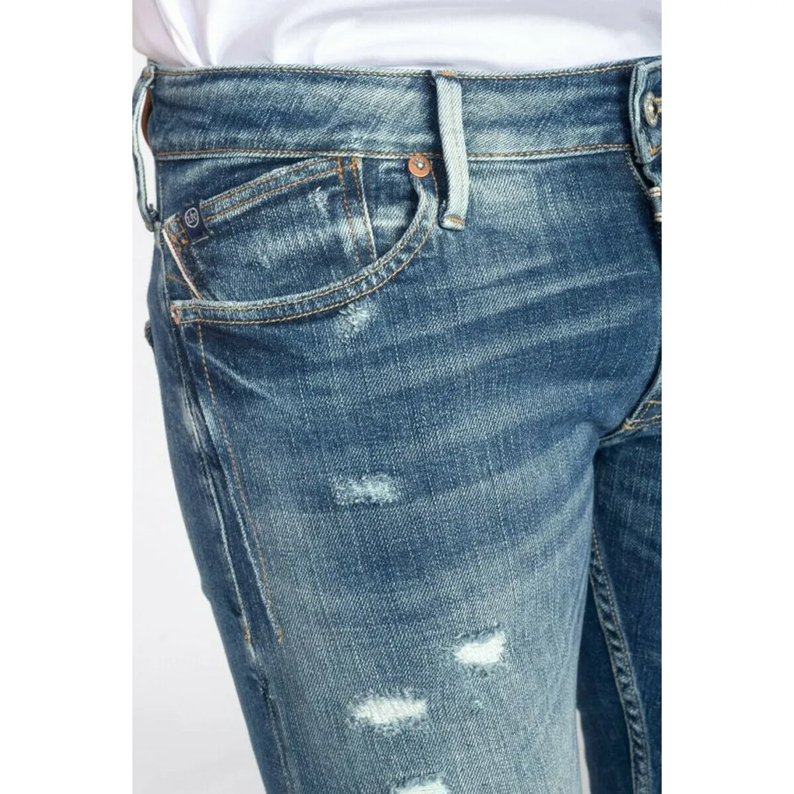 Jeans slim stretch 700/11, longueur 34 bleu en coton Zack | 3 Suisses