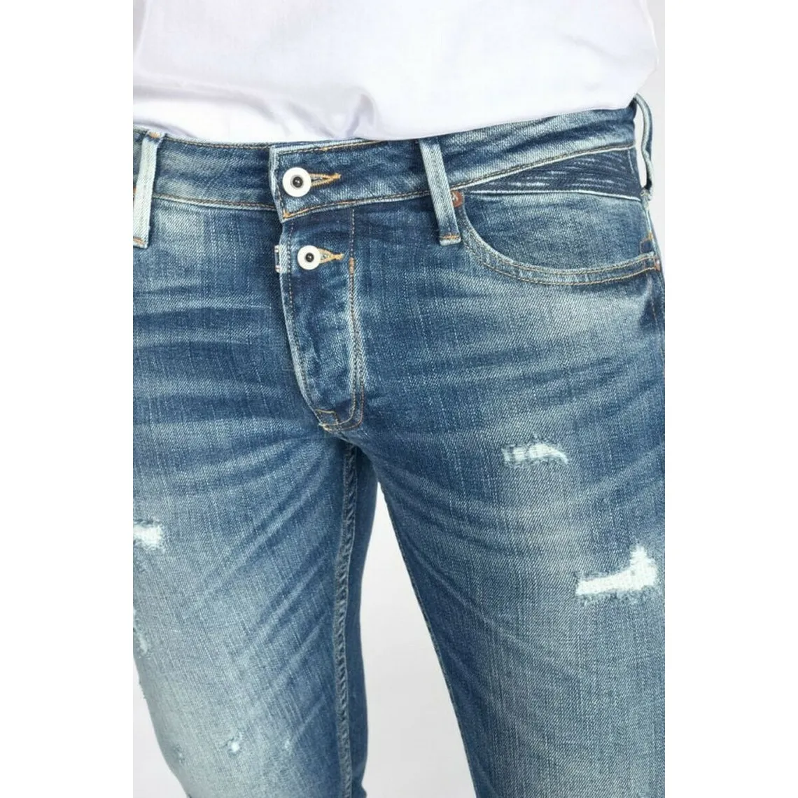 Jeans slim stretch 700/11, longueur 34 bleu en coton Zack | 3 Suisses