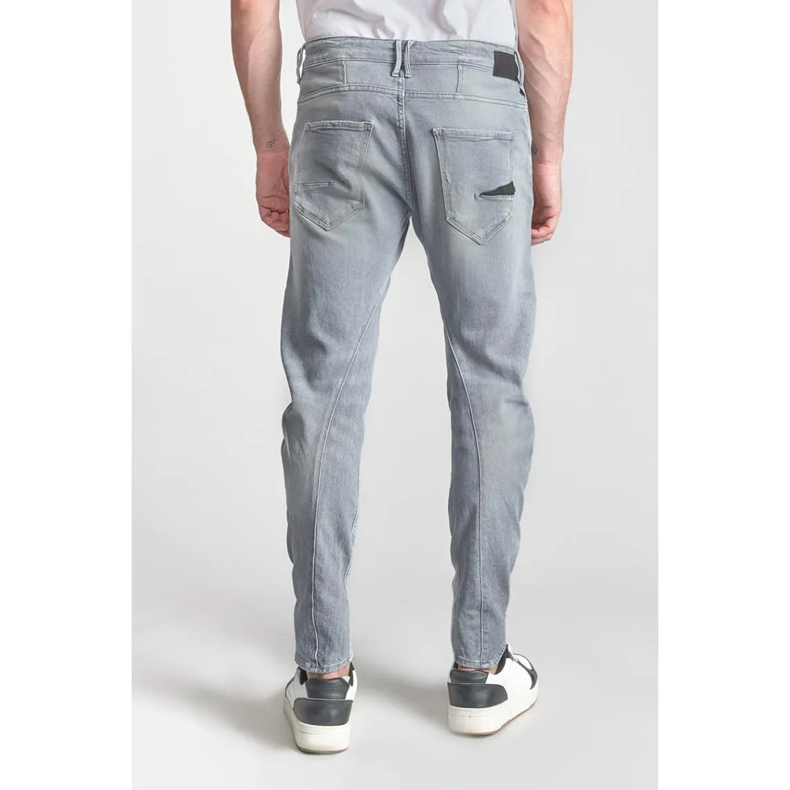 Jeans tapered 903, longueur 34 gris Milo en coton | 3 Suisses