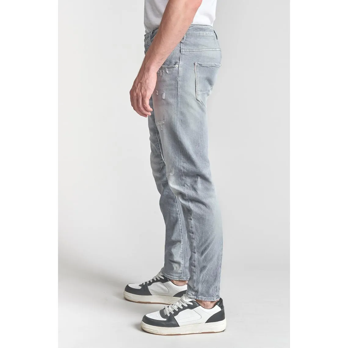 Jeans tapered 903, longueur 34 gris Milo en coton | 3 Suisses