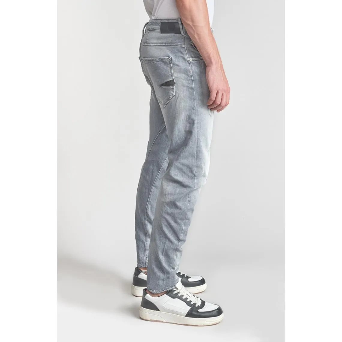 Jeans tapered 903, longueur 34 gris Milo en coton | 3 Suisses