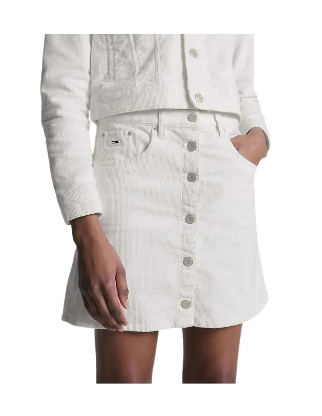 Jupe en velours Tommy Jeans Ref 60606 Blanc