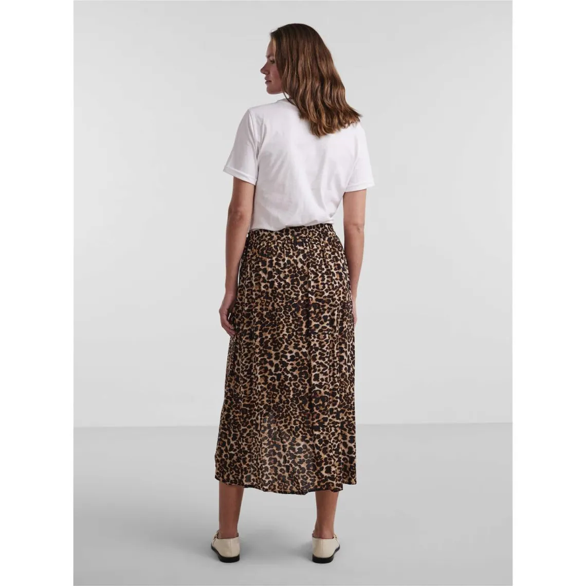 Jupe midi portefeuille marron en viscose | 3 Suisses