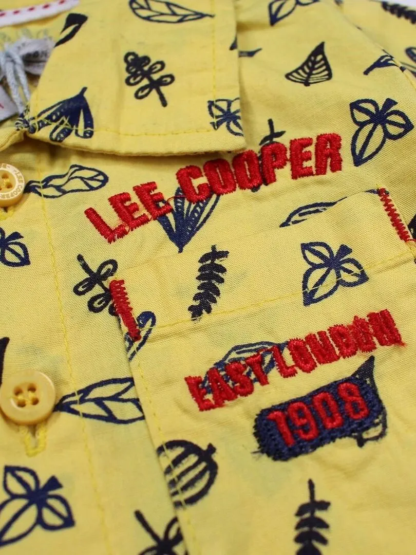 Lee Cooper - Ensemble ​​Chemise short bébé garçon Imprimé Logo - Jaune