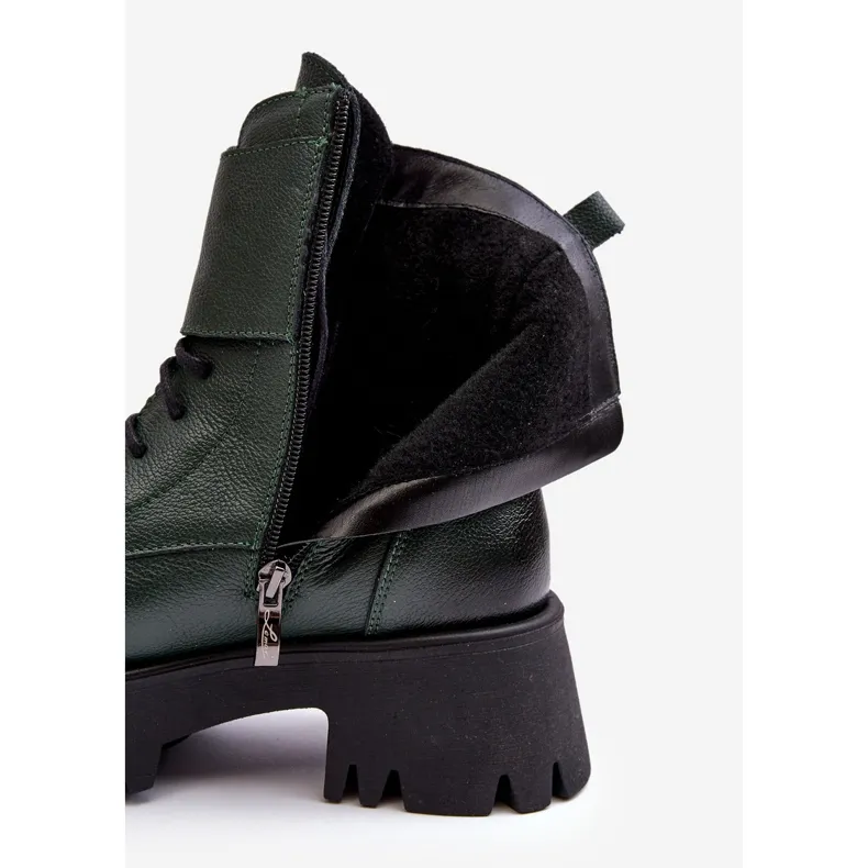 Lemar Anceria Bottes de travail en cuir pour femme Vert