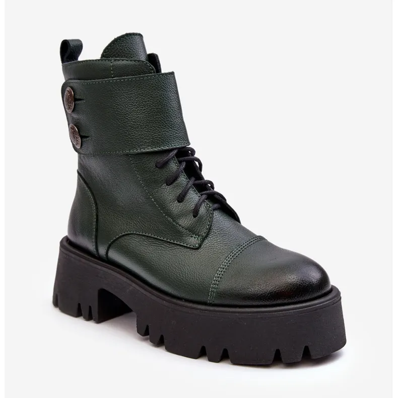 Lemar Anceria Bottes de travail en cuir pour femme Vert