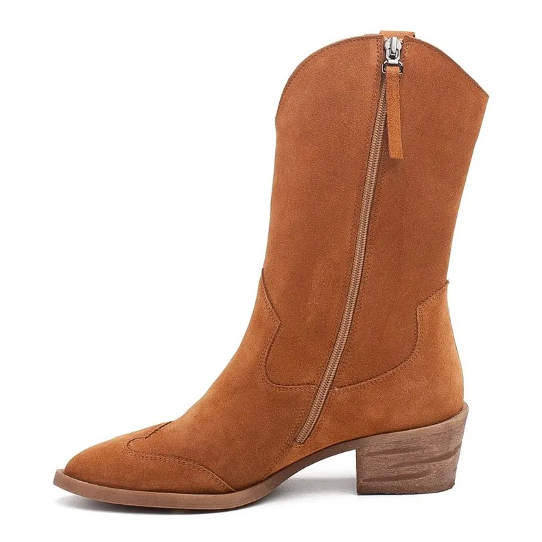 Marco Shoes Bottes en cuivre en daim naturel brun