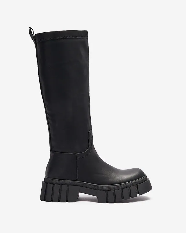 OUTLET Bottes mi-mollet pour femmes noires Astaroth - Chaussures