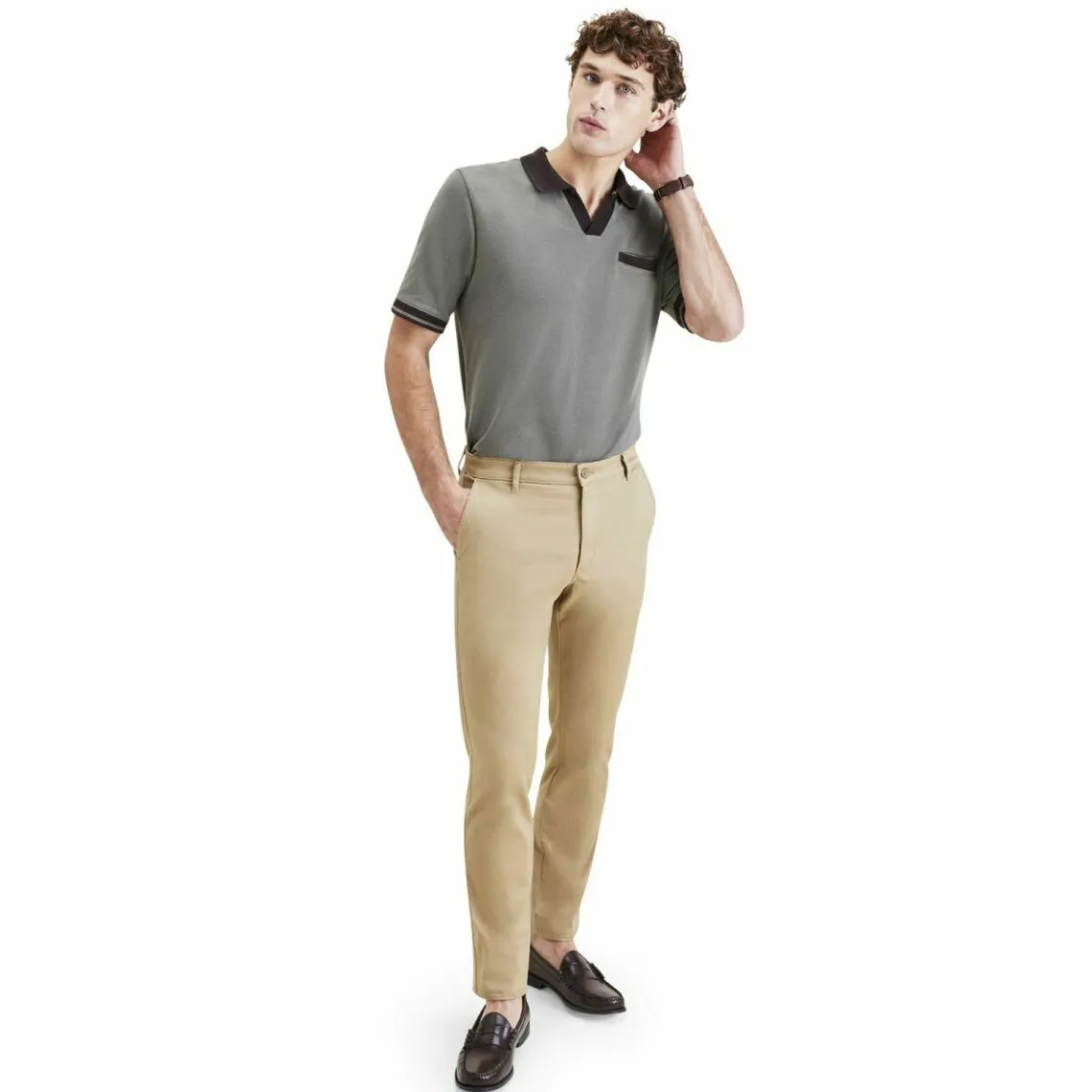 Pantalon chino slim Original camel en coton Dockers - Pantalon Homme sur MenCorner