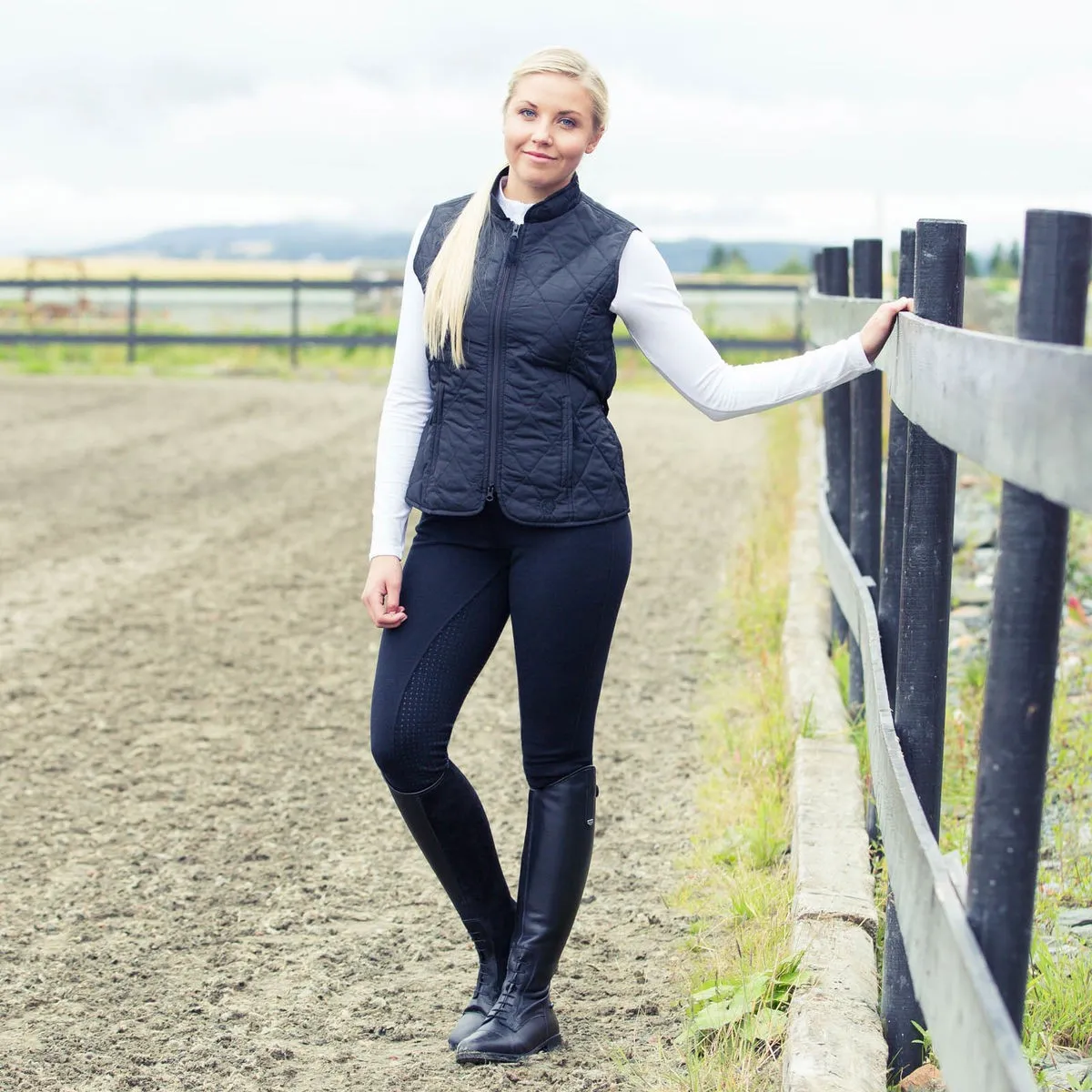 Pantalon d'équitation femme Horze Active à fond silicone