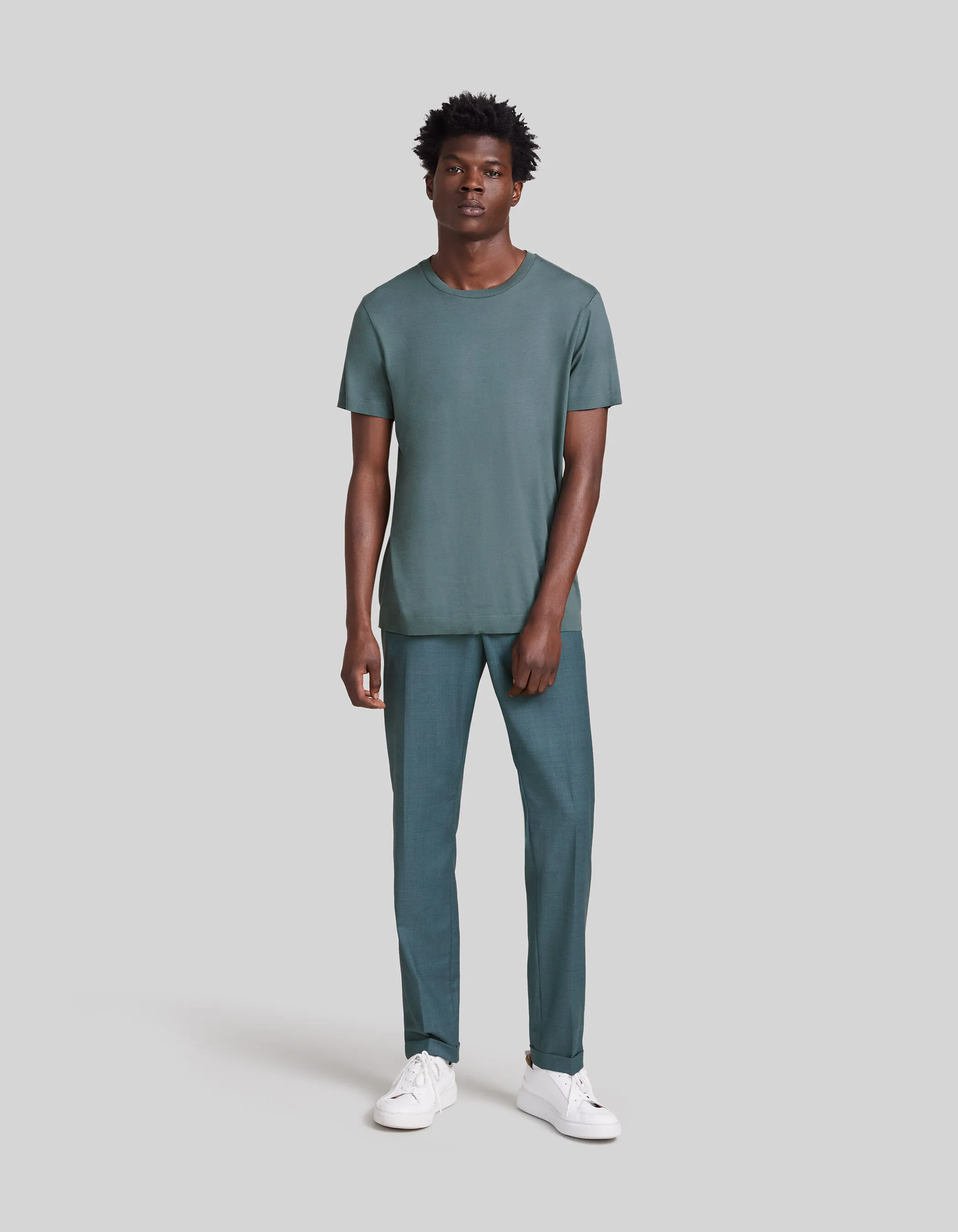 Pantalon de costume vert bleuté Homme