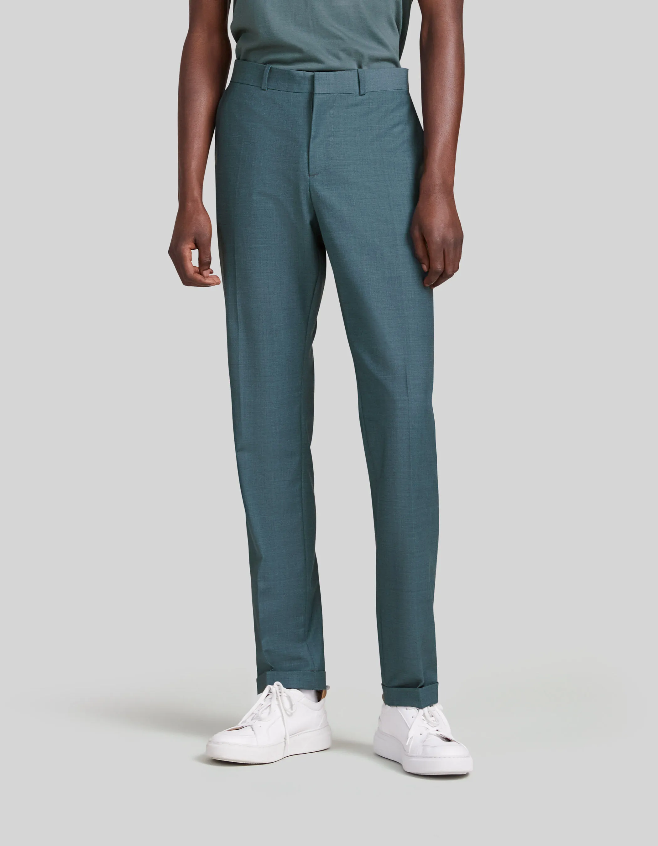 Pantalon de costume vert bleuté Homme