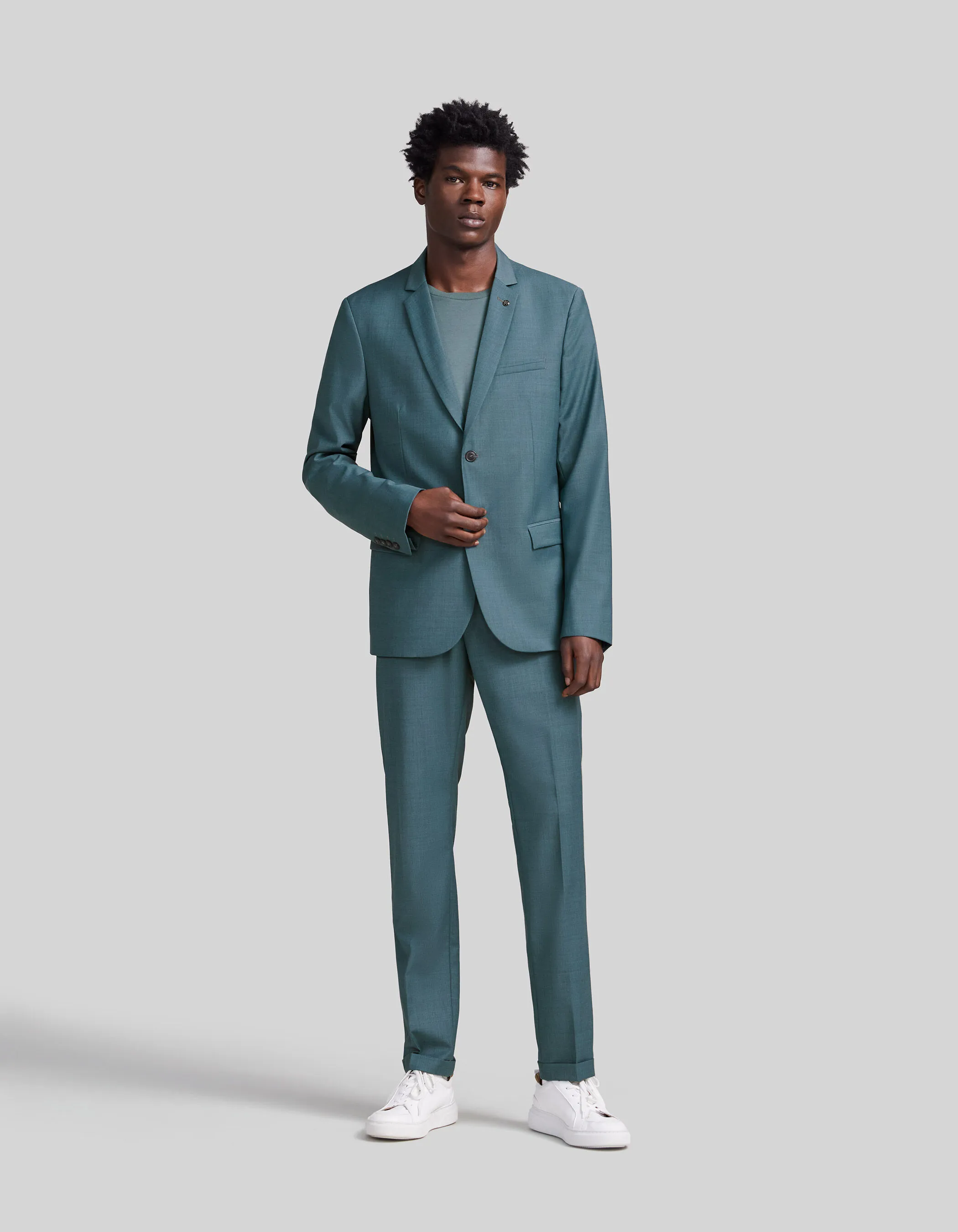 Pantalon de costume vert bleuté Homme