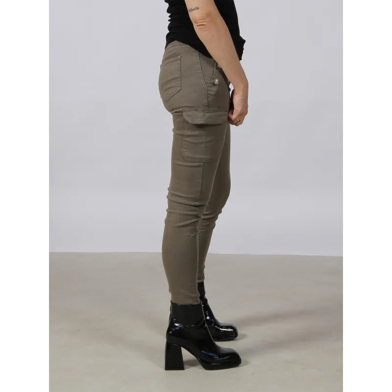 Pantalon skinny cargo kaki femme - Morgan | wimod