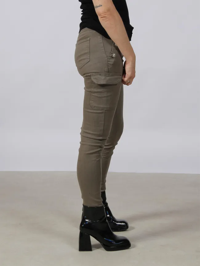 Pantalon skinny cargo kaki femme - Morgan | wimod