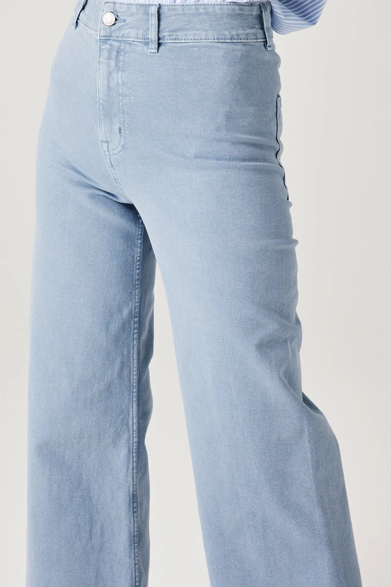 Pantalon taille haute raw cut - Bleu