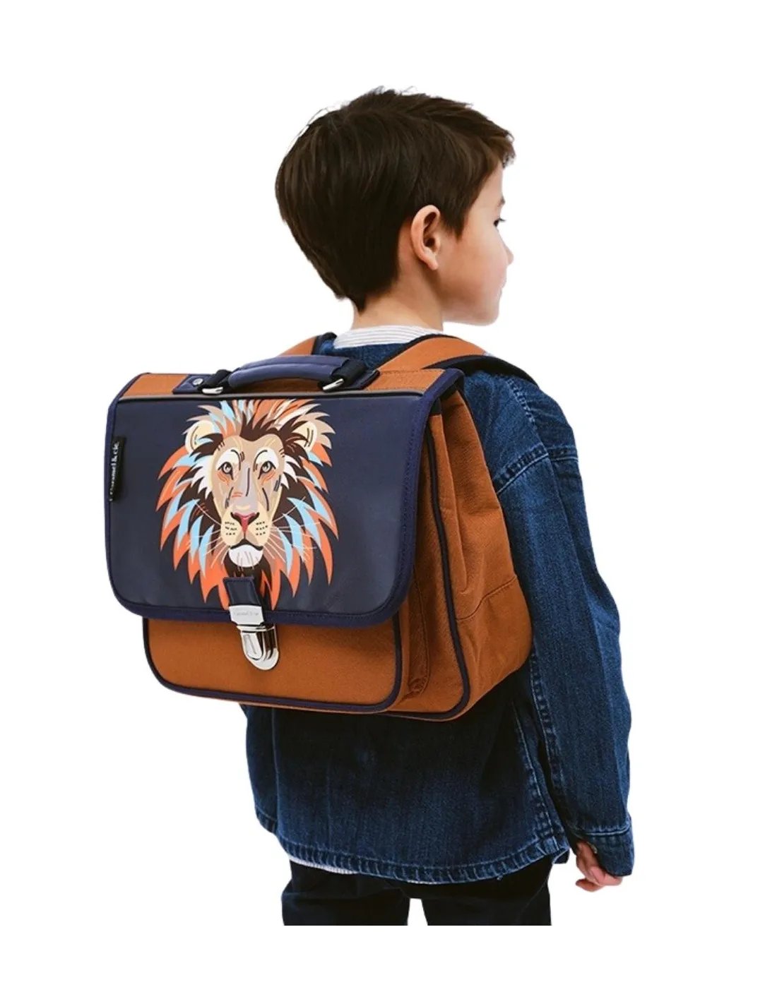 Petit cartable Simba Caramel et Cie Ref 60585 Bleu/Marron 32*26*8 cm