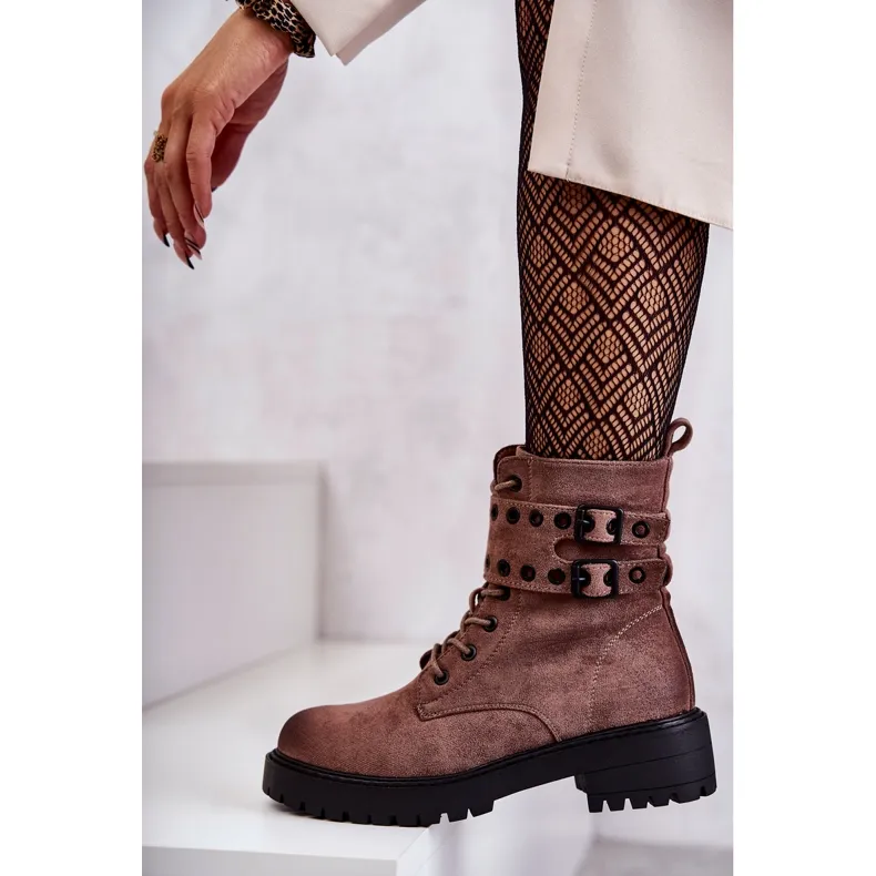 PJ1 Bottes Chaudes En Daim Pour Femme Marron Clair Argent brun