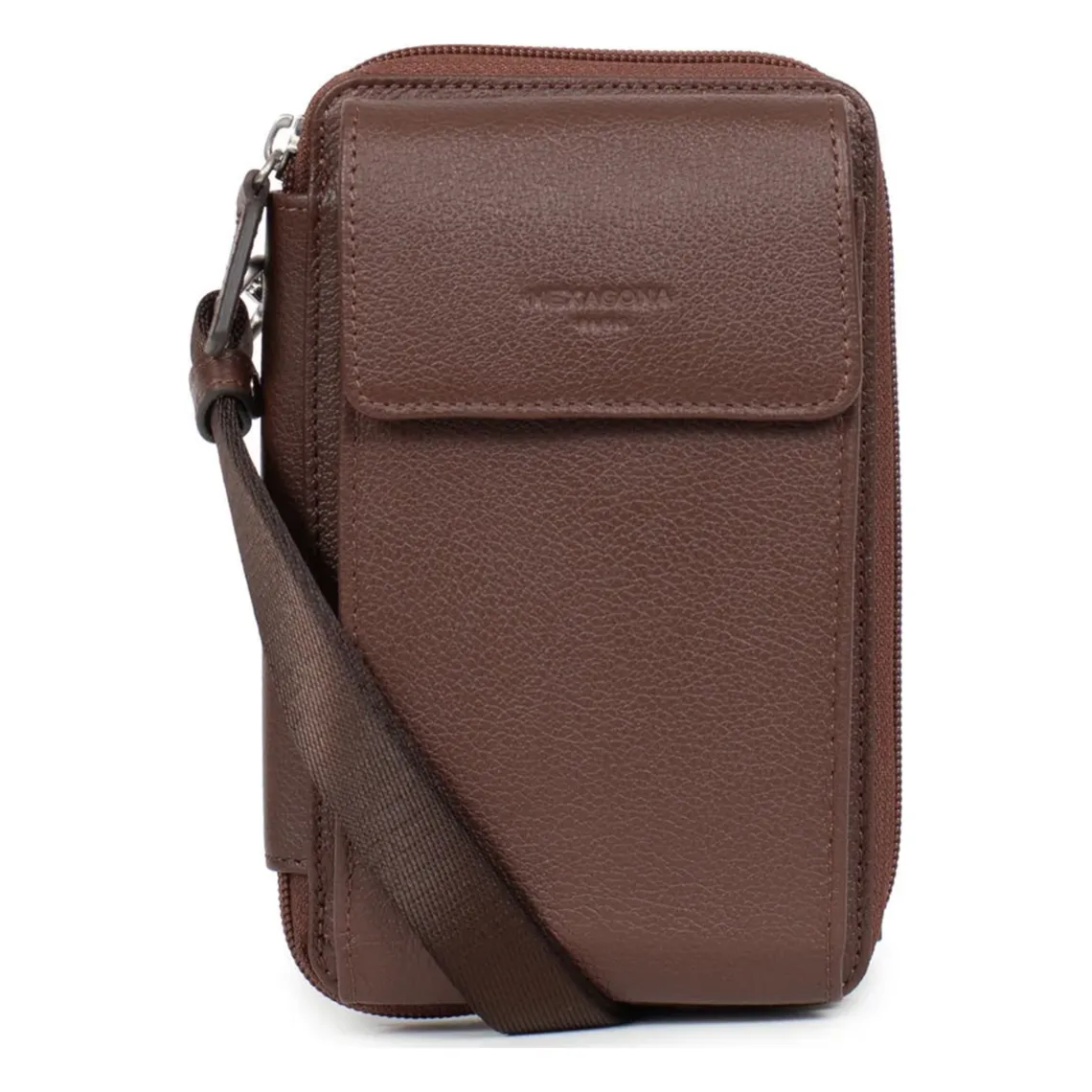 Pochette téléphone avec portefeuille Stop RFID Cuir CONFORT Chocolat | 3 Suisses