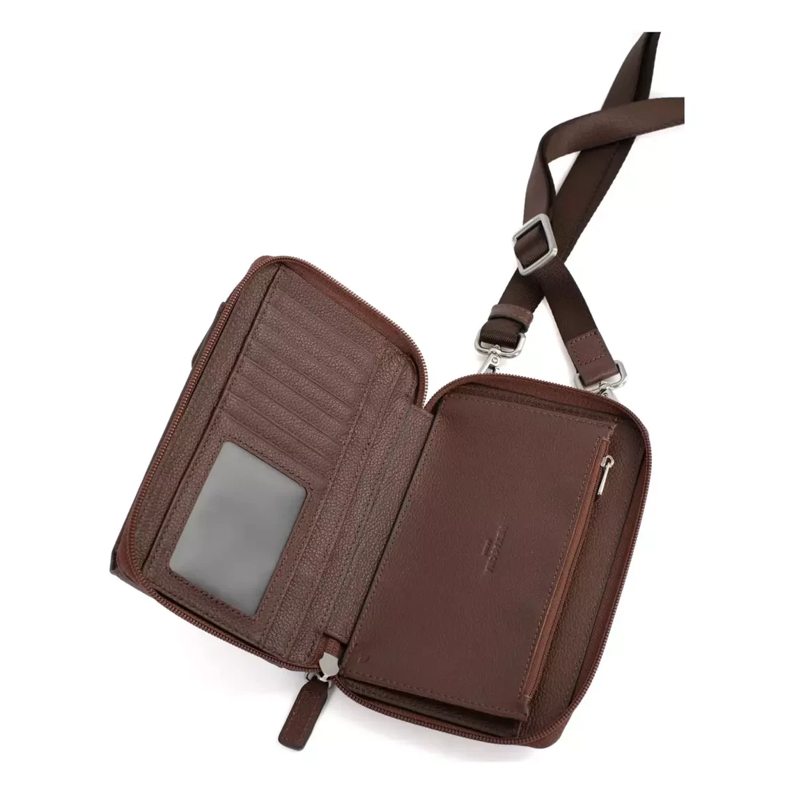 Pochette téléphone avec portefeuille Stop RFID Cuir CONFORT Chocolat | 3 Suisses