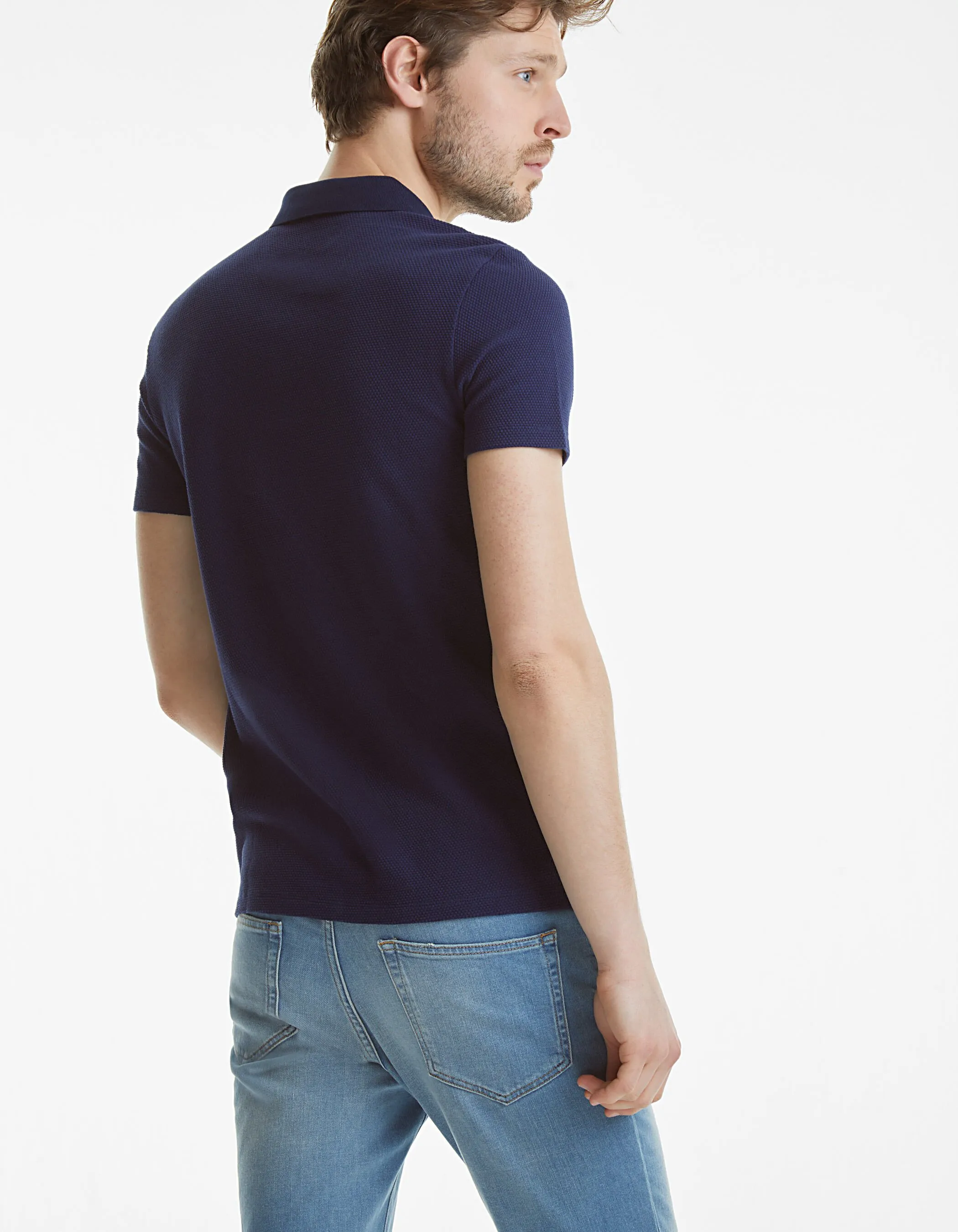 Polo bleu homme