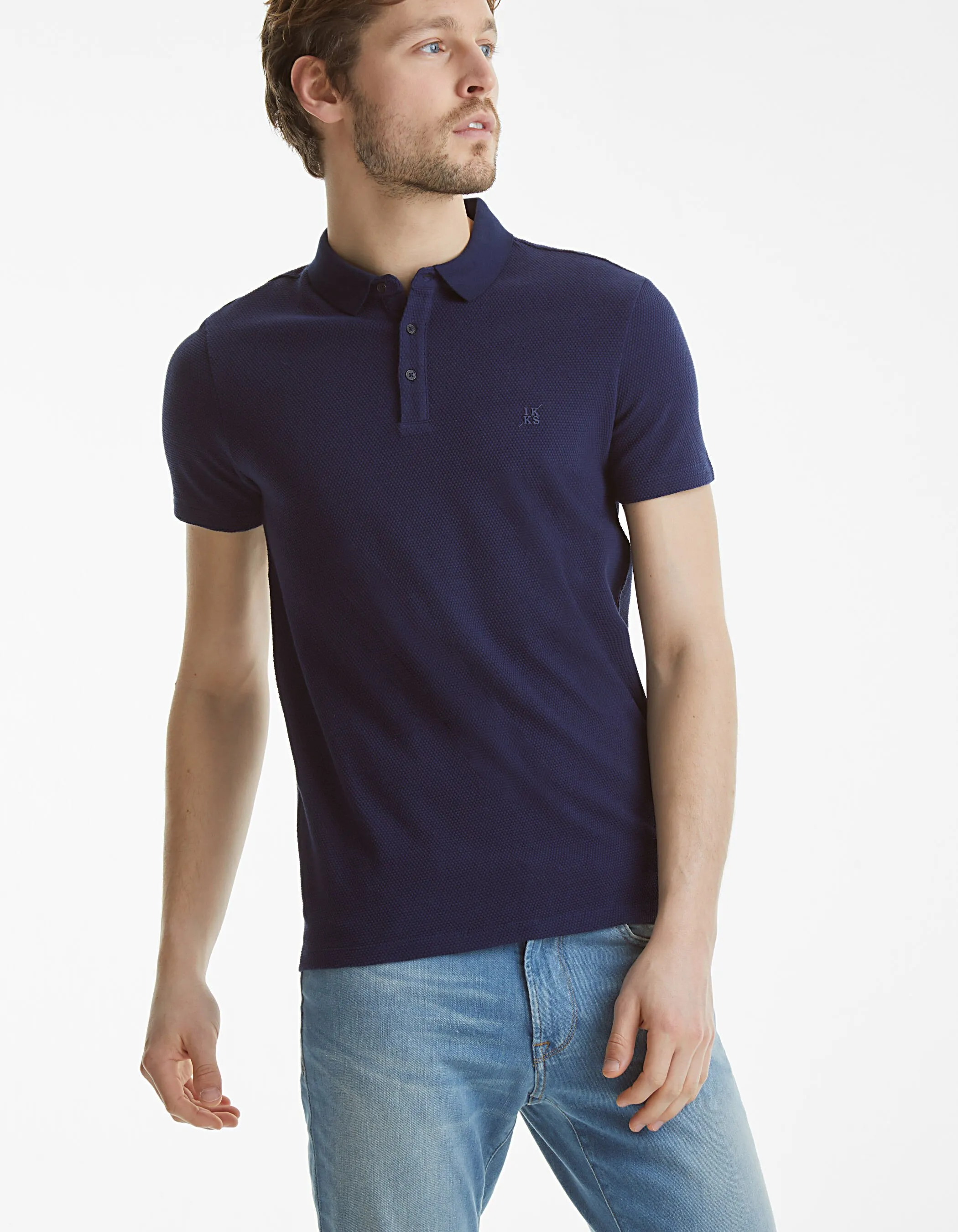 Polo bleu homme