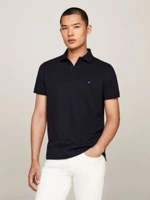 Polo coupe standard en tricot point bulle | Bleu | Tommy Hilfiger