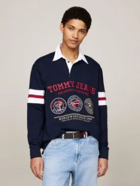 Polo de rugby coupe casual Varsity | Bleu | Tommy Hilfiger