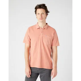 Polo Homme rouge en coton Wrangler - T-shirt / Polo Homme sur MenCorner