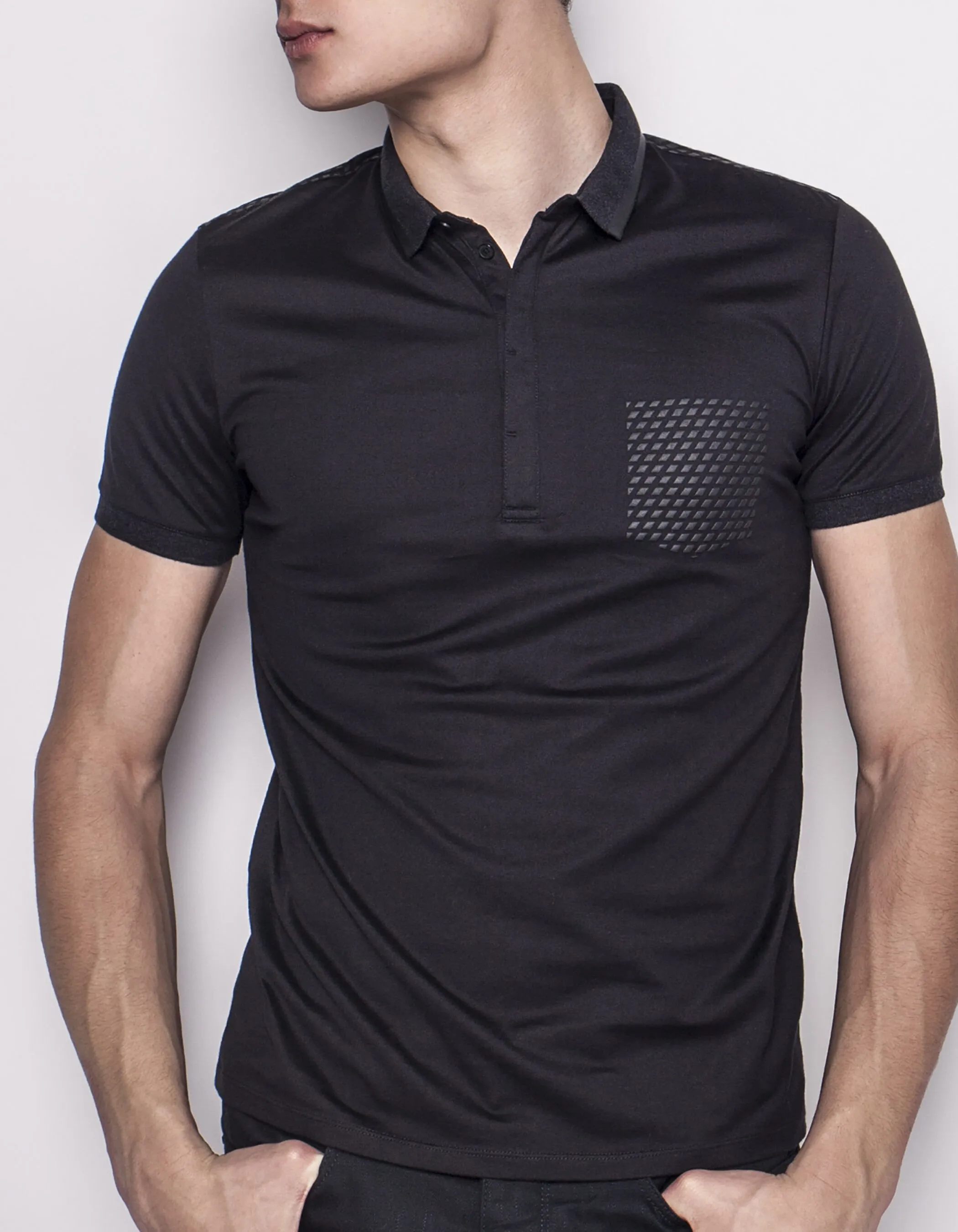 Polo noir homme