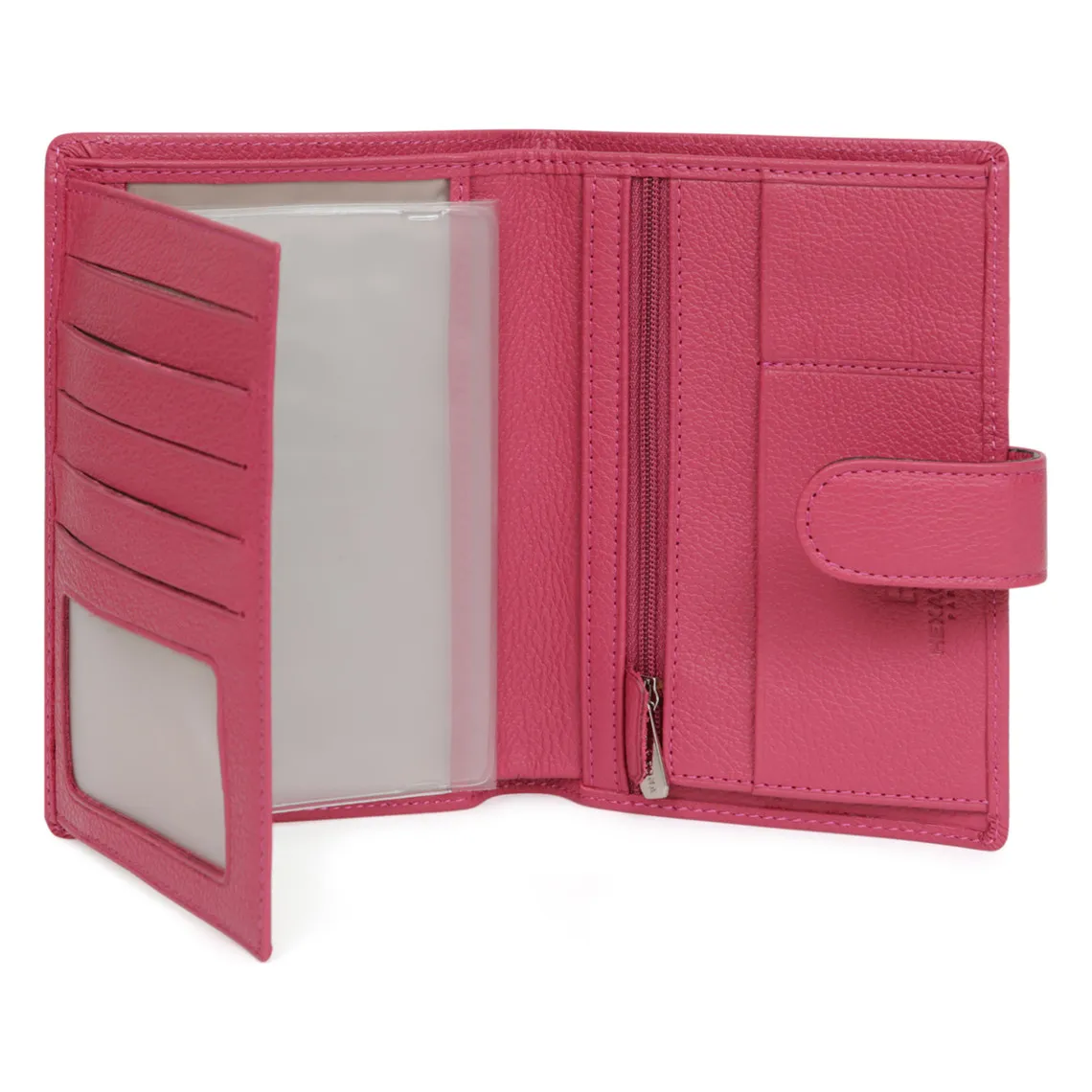 Portefeuille européen Cuir CONFORT Fuchsia Lena | 3 Suisses