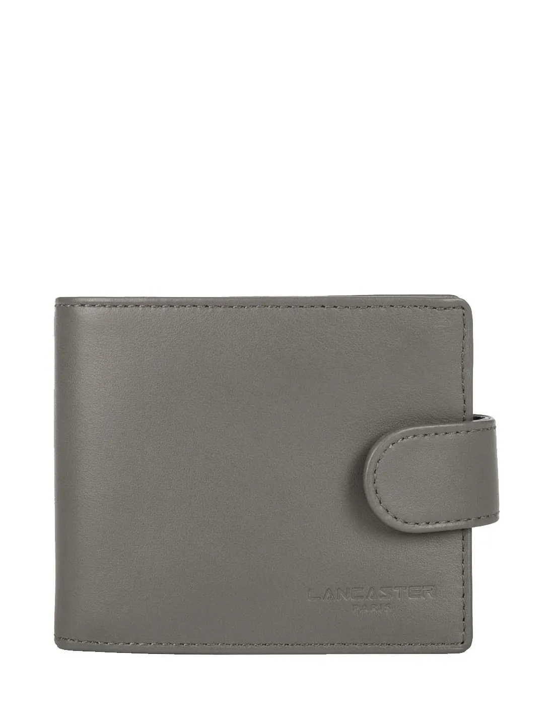 Portefeuille Lancaster en cuir ref_26060 Gris 12*10*2