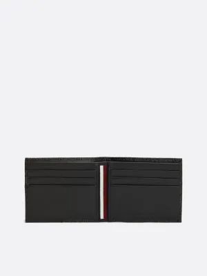 Portefeuille TH Monogram en cuir | Noir | Tommy Hilfiger